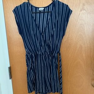 Blue and white stripped romper